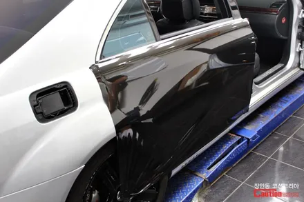 벤츠 S500 w221 올드카 랩핑, 유광블랙 전체랩핑 / 동대문,광진구,중랑구