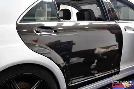 벤츠 S500 w221 올드카 랩핑, 유광블랙 전체랩핑 / 동대문,광진구,중랑구
