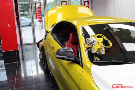 BMW 4시리즈 컨버터블 카멜레온 카스킨, 사틴 라이징썬 전체랩핑 - 장안동 코션 / 동대문,광진구,중랑구