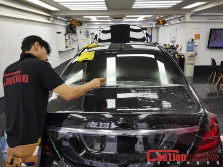 검정차 자동세차도 문제없다 벤츠 S350 전체PPF로 뒤덮는 탑클리어쉴드 / 동대문,광진구,중랑구