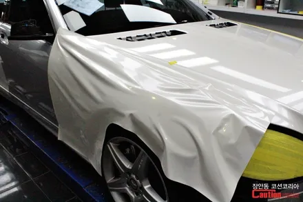 벤츠 S350 카스킨 , 유광화이트 전체랩핑 - 장안동 코션 / 동대문,광진구,중랑구