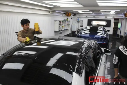 벤츠 C클래스 루프스킨으로 3M2080 유광블랙! / 동대문,광진구,중랑구