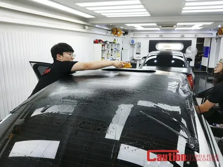 벤츠 C63 AMG 블랙PPF 루프스킨? 탑폴리에 루프스킨! / 동대문,광진구,중랑구