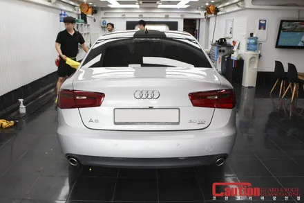 아우디 A6 3.0 tdi 루프는 검정. 샤크안테나까지 랩핑한 3M2080 / 동대문,광진구,중랑구