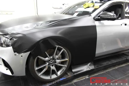 벤츠 E43 AMG 사틴다크 전체랩핑 / 동대문,광진구,중랑구