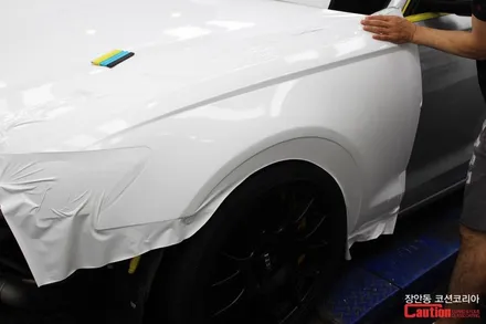 아우디 RS6 카스킨, 유광화이트 전체랩핑 - 장안동 코션 / 동대문,광진구,중랑구