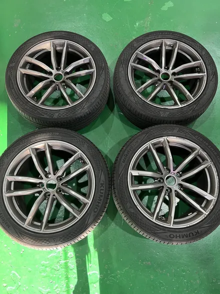대구 휠복원 대구 휠도색 대구 휠수리 타이어 전문 휠플레이[BMW 5시리즈 순정 18인치 블랙고스트크롬 휠도색 작업입니다.] / 대구 서구 평리동