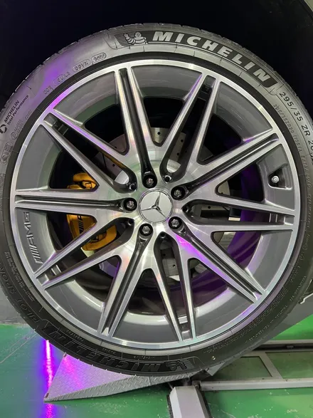 대구 휠복원 대구 휠도색 대구 휠수리 타이어 전문 휠플레이[벤츠 AMG GT43 블랙투톤컷팅 휠도색 작업입니다.] / 대구 서구 평리동
