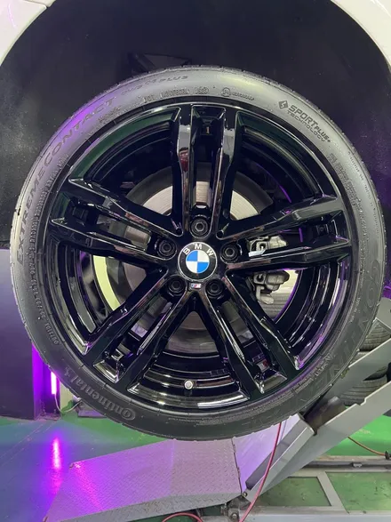 대구 휠복원 대구 휠도색 대구 자동차 휠수리 잘하는 곳 휠플레이 타이어 전문[BMW 4시리즈 순정 19인치 블랙유광 휠도색 작업입니다.] / 대구 서구 평리동
