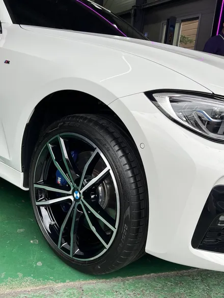 대구 휠복원 대구 휠도색 대구 자동차 휠수리 잘하는 곳 휠플레이 타이어 전문[BMW 3 순정 19인치 다이아몬드커팅 휠복원 작업입니다.] / 대구 서구 평리동