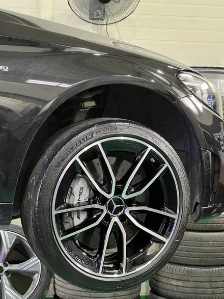 대구 휠복원 대구 휠도색 대구 자동차 휠수리 잘하는 곳 휠플레이 타이어 전문[벤츠 C43 AMG 순정 19인치 블랙커팅 커스텀 작업입니다.] / 대구 서구 평리동