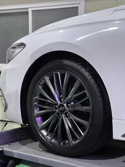 대구 휠복원 대구 휠도색 대구 자동차 휠수리 잘하는 곳 휠플레이 타이어 전문[현대 IG 그랜저 순정 19인치 휠 도장 까짐 현상 복원,재도장 작업입니다.] / 대구 서구 평리동