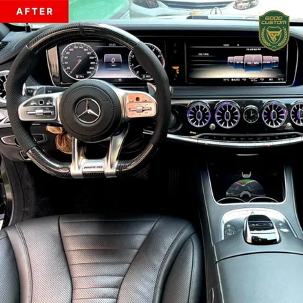 벤츠 W222 S350D 2016년식 카본 핸들 교체하고 송풍구 엠비언트까지 / 경기 안산
