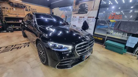 양주 랩핑 벤츠 S500의 완벽한 변신, 3M 블랙유광 전체 시공 후기 / 양주시 회정동