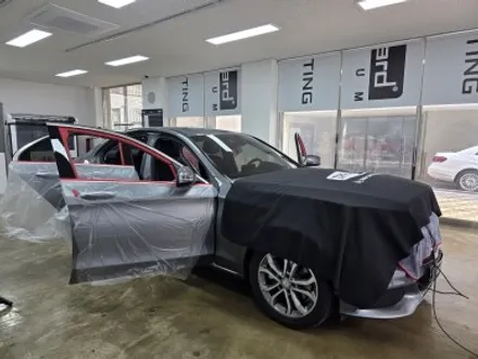 C클래스(W205) 측면썬팅 재시공 - 삼송 솔라가드프리미엄 합리적인 S라인 에스라인 틴팅 추천 / 고양 덕양구 원흥동