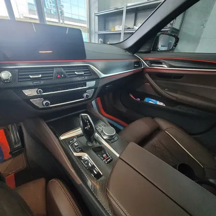 광주 랩핑 PPF 전문점 GOWRAP 고랩 BMW 5시리즈 530i 실내 카본랩핑 / 광주 서구 치평동