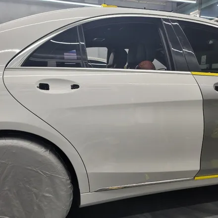 광주 상무지구 랩핑 벤츠 S350d 유광 화이트 전체랩핑 / 광주 서구 치평동