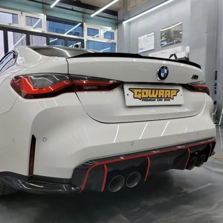 광주랩핑 BMW M4 카본 사이드미러 + 디퓨저 레드라인 포인트 시공 / 광주 서구 치평동