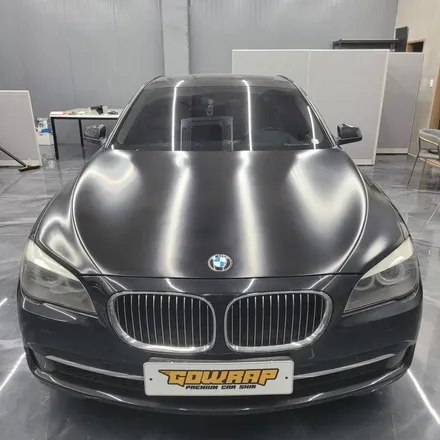 광주 랩핑 BMW 7시리즈 부분랩핑 에이버리슈프림 사틴블랙 본넷 부분시공 / 광주 서구 치평동
