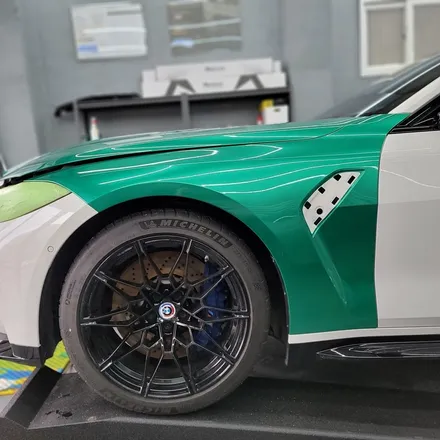 광주 BMW M4 아일 오브 맨 그린 고광택 랩핑 시공 - 완벽한 컬러감으로 재탄생! / 광주 서구 치평동