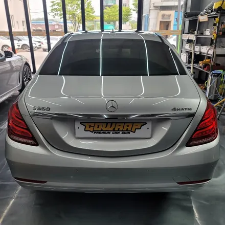 광주 상무지구 랩핑 벤츠 S350d 유광 화이트 전체랩핑 / 광주 서구 치평동
