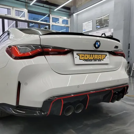 광주랩핑 BMW M4 카본 사이드미러 + 디퓨저 레드라인 포인트 시공 / 광주 서구 치평동