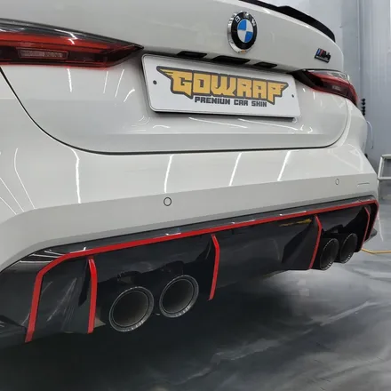 광주랩핑 BMW M4 카본 사이드미러 + 디퓨저 레드라인 포인트 시공 / 광주 서구 치평동