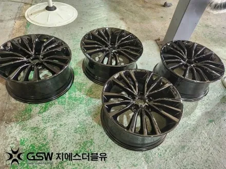 판교 스팅어 휠도색 18인치 컷팅휠에서 블랙유광 크롬 도색 후기입니다. / 성남시 시흥동