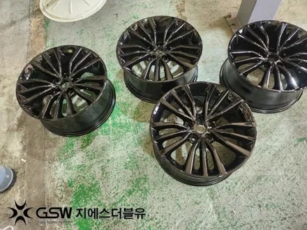 판교 스팅어 휠도색 18인치 컷팅휠에서 블랙유광 크롬 도색 후기입니다. / 성남시 시흥동
