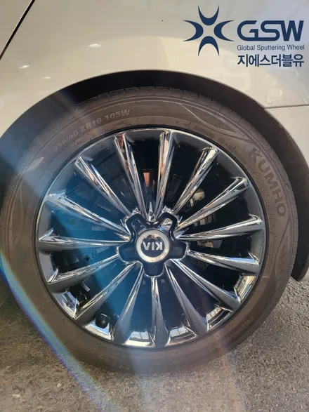 [지에스더블유 수원점] 기아 K9 19인치 화이트 크롬 휠 휠 복원 및 블랙 크롬 휠 도색 작업 후기 수원휠도색 / 성남시 시흥동