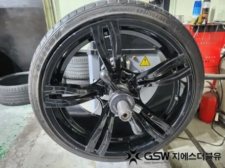 경기광주 BMW 휠도색 5시리즈 20인치휠 블랙유광 크롬 휠도색 작업 후기 / 성남시 시흥동