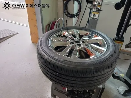 청주 휠도색 카니발 19인치휠 화이트 크롬 작업 후기 / 성남시 시흥동