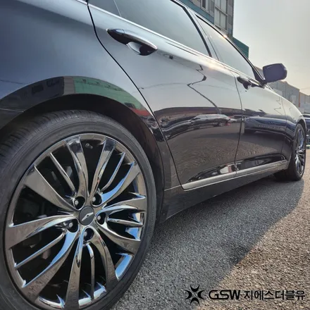 분당 휠도색 전문 GSW 판교점 제네시스 G80 19인치 블랙크롬 / 성남시 시흥동