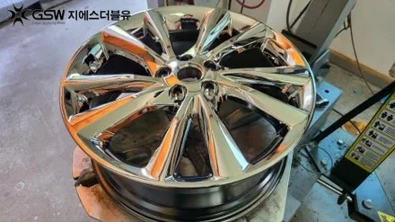 남양주 휠도색 카니발 19인치휠 화이트 크롬 작업 후기 / 성남시 시흥동