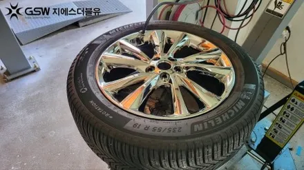 남양주 휠도색 카니발 19인치휠 화이트 크롬 작업 후기 / 성남시 시흥동
