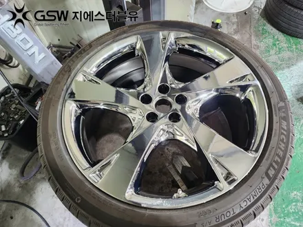판교 제네시스 휠도색 GV80 22인치휠 긁힘으로 인한 휠분체도장 화이트크롬 후기 / 성남시 시흥동