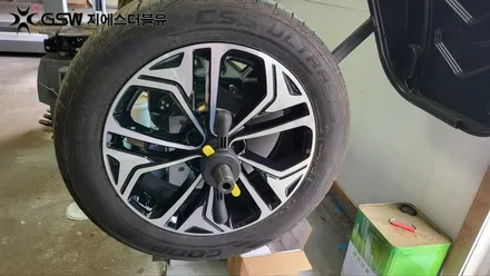 군포 휠수리 싼타페 TM 19인치휠 도장면 떨어짐으로 인한 다이아컷팅 휠수리 장착 작업 후기 / 성남시 시흥동