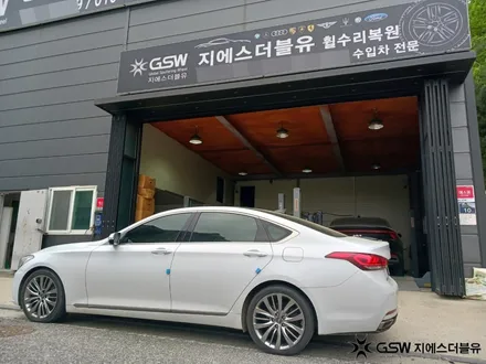 수원 휠복원 제네시스 DH 19인치휠 반광 스크래치 작업 후기 / 성남시 시흥동