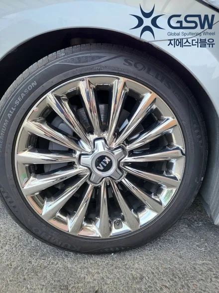 [지에스더블유 수원점] 기아 K9 19인치 화이트 크롬 휠 휠 복원 및 블랙 크롬 휠 도색 작업 후기 수원휠도색 / 성남시 시흥동