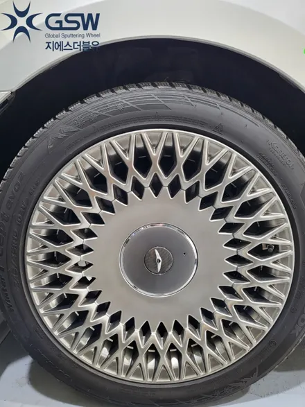 현대 에쿠스 G90 19인치 휠복원 화이트 크롬 휠도색작업 천안휠복원 / 성남시 시흥동
