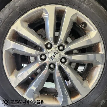 수원 카니발 19인치 순정휠 화이트 크롬 색감 그대로 복원 / 성남시 시흥동