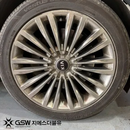 동구휠복원 기아 K9 19인치휠 반광 스크래치 작업 후기 / 성남시 시흥동