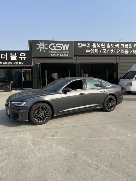 [지에스더블유] 아우디a6 블랙크롬 휠수리 휠복원 수입차휠도색 수입차휠복원 / 광주 서구 매월동