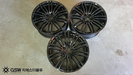 강남 휠도색 BMW 540I 19인치 블랙유광 작업 후기 / 광주 서구 매월동