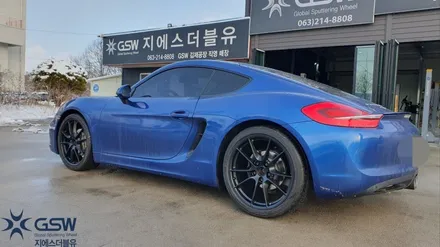 포르쉐 카이맨 20인치 휠복원 상처로 인한 블랙 무광 휠도색작업 지에스더블유전주점 / 광주 서구 매월동