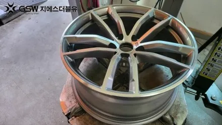 [광주 중고휠] BMW 520D 18인치 휠 긁힘으로 인한 다이아컷팅 휠 수리장착 작업 후기 / 광주 서구 매월동