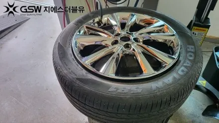 [순천휠도색] 카니발 19인치 휠 도장면 떨어짐으로 인한 화이트 크롬 도색 후기 / 광주 서구 매월동