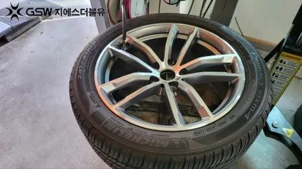 [광주 중고휠] BMW 520D 18인치 휠 긁힘으로 인한 다이아컷팅 휠 수리장착 작업 후기 / 광주 서구 매월동