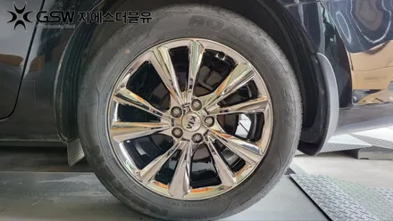 [순천휠도색] 카니발 19인치 휠 도장면 떨어짐으로 인한 화이트 크롬 도색 후기 / 광주 서구 매월동