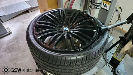 강남 휠도색 BMW 540I 19인치 블랙유광 작업 후기 / 광주 서구 매월동